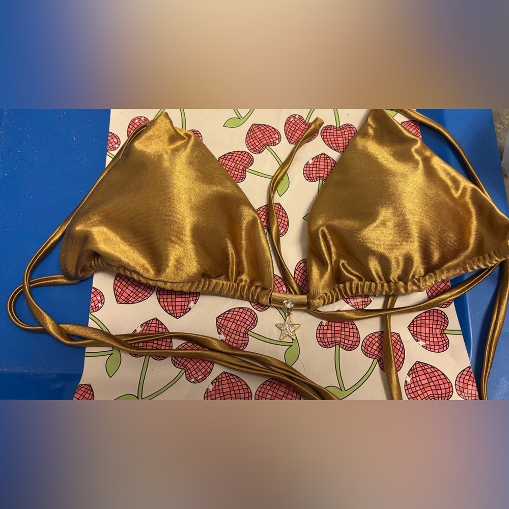 Gold colored bikini top size small